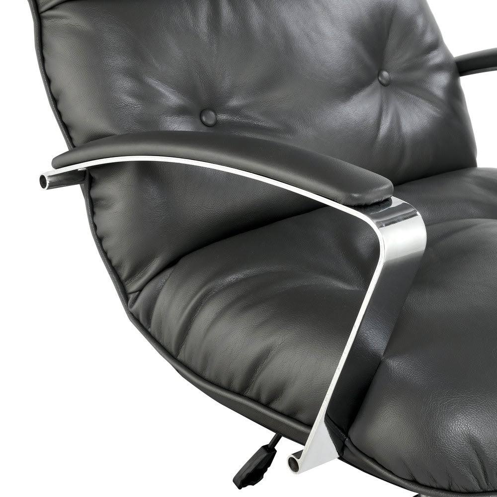 Grey Tufted Leatherette Office Chair V17527