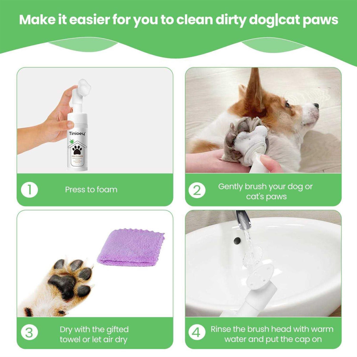 No-rinse Foaming Paw Cleaner M17498