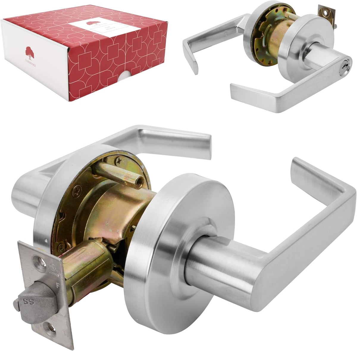 Commercial Door Handle Privacy Lock, Grade 2, Nickel Chrome K300347