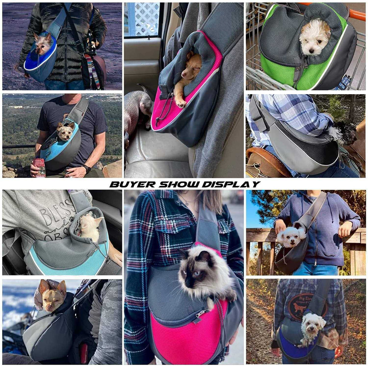 Breathable Mesh Pet Dog Sling Carrier V1584