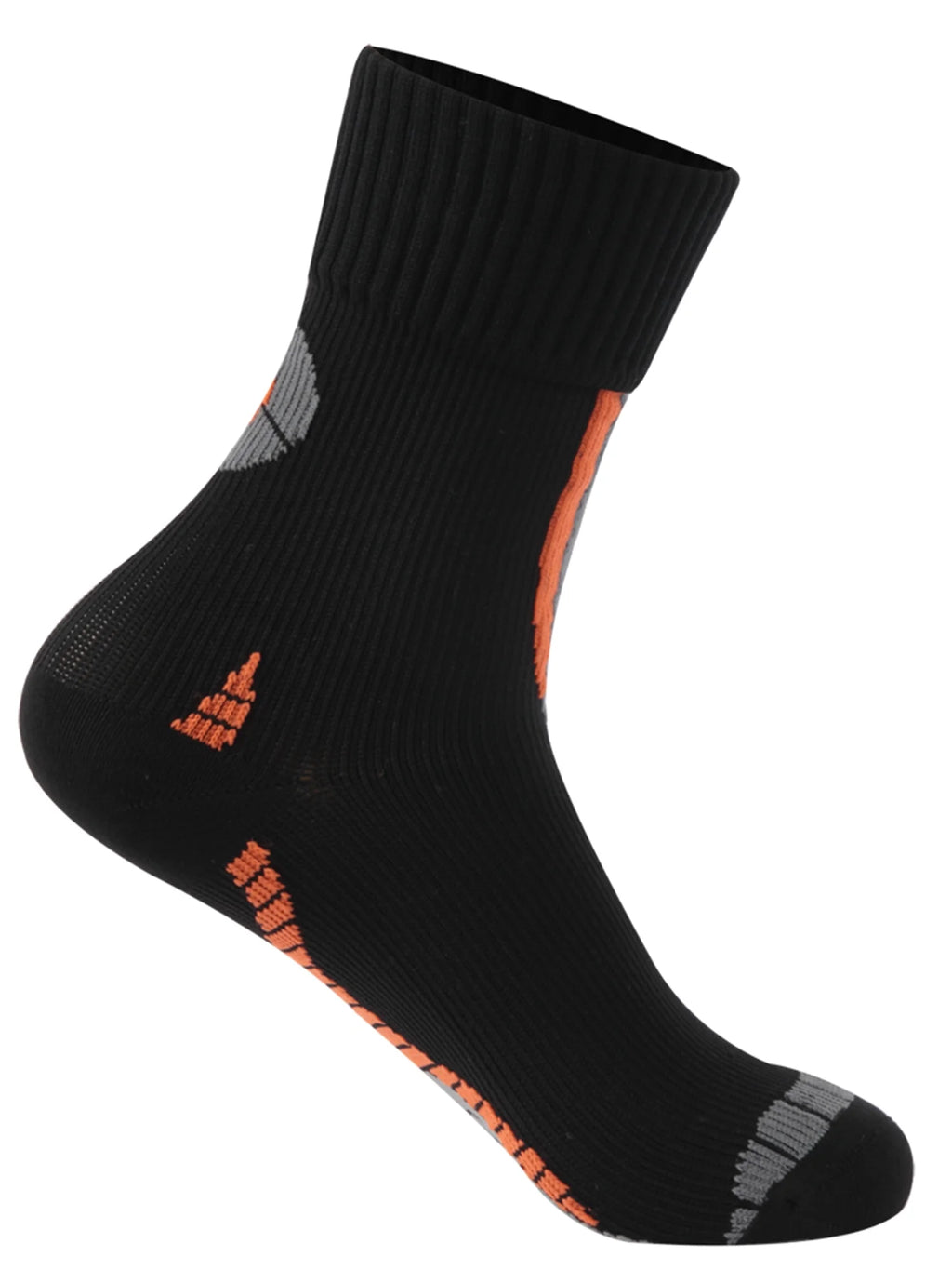 Waterproof Breathable Lightweight Cushioned Quarter Hiking Socks 1 Pair Small Black Orange M531642