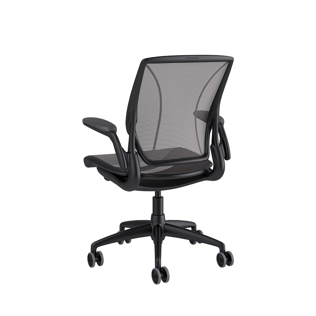 Black Office Task Chair with Adjustable Arms and Carpet Casters U3829