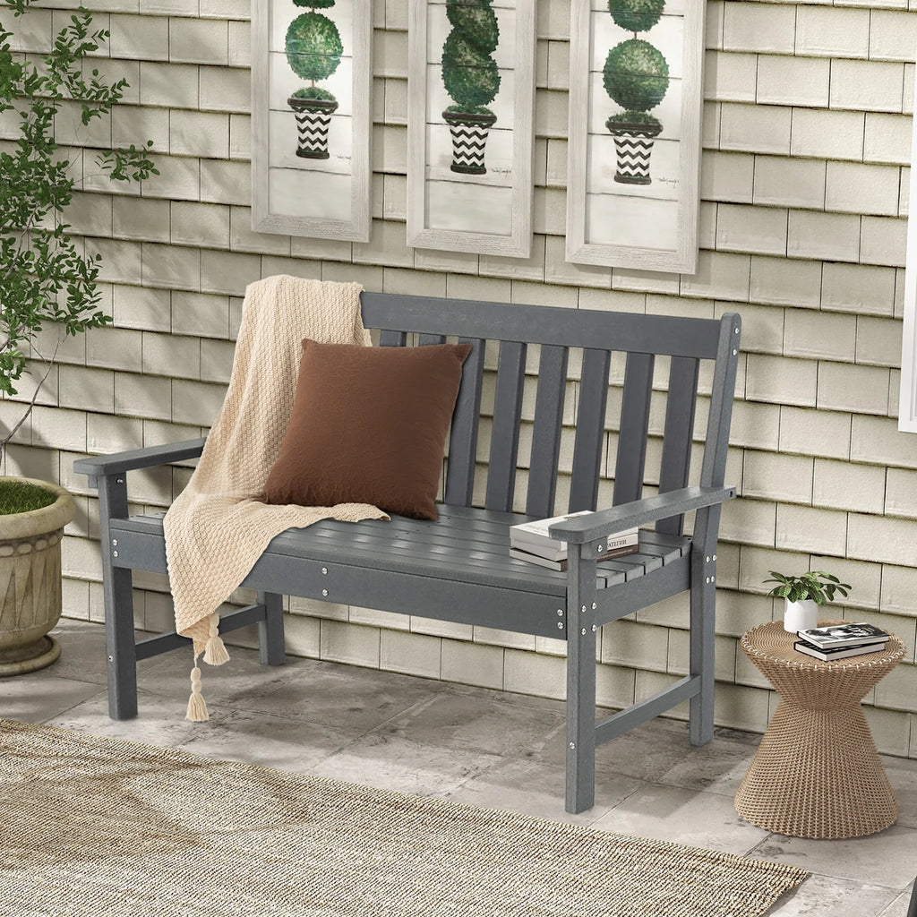 All-Weather HDPE 2-Person Outdoor Bench I4486