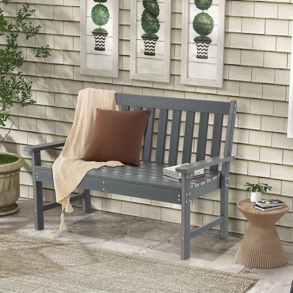 All-Weather HDPE 2-Person Outdoor Bench I4486