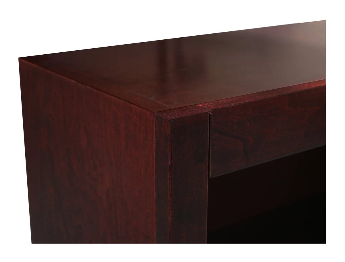 12 Shelf Double Wide Wood Bookcase, 84 inch Tall - Cherry Finish E590641
