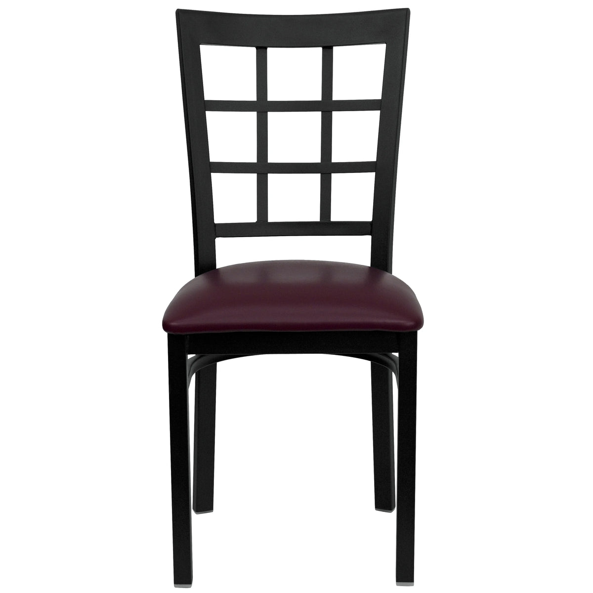 Burgundy Vinyl Seat Metal Restaurant Chair G2582