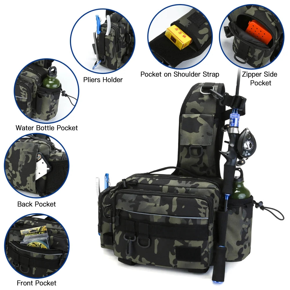Water-resistant Fishing Sling Pack Waist Bag B305