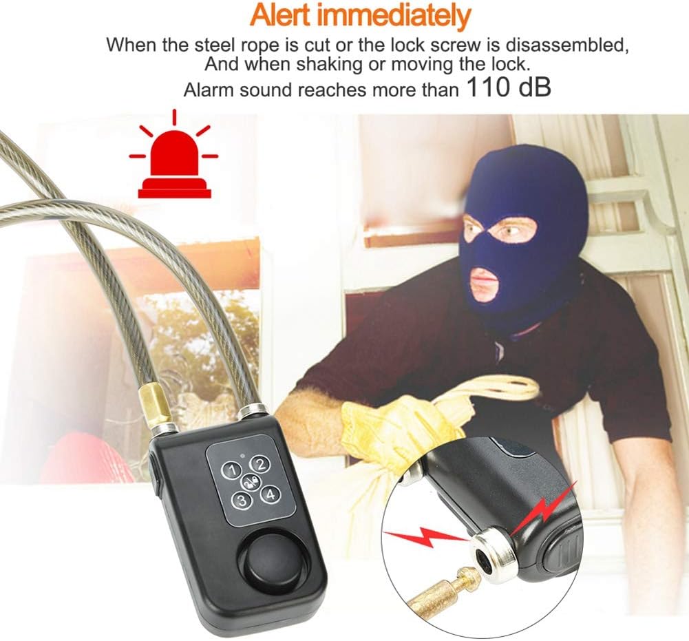 Anti-Theft Wireless Remote Control Alarm Bike Lock 4-Digit Password IP55 Waterproof Y9827