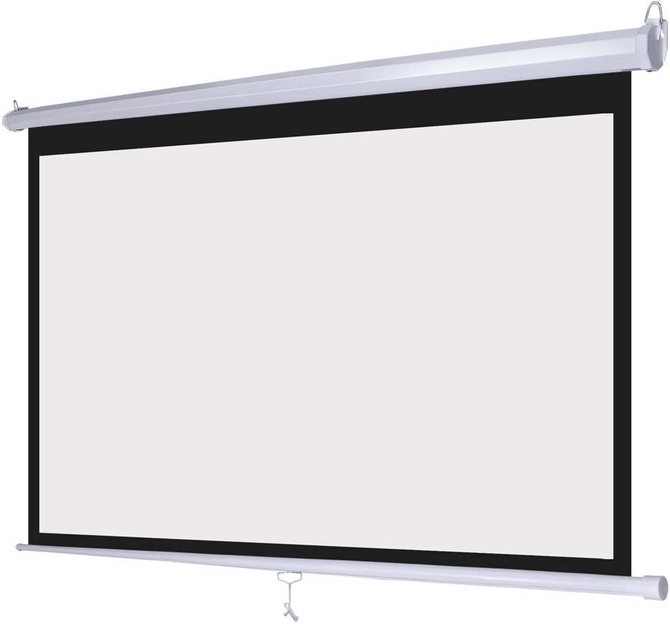 100" 16:9 Manual Pull Down Projector Screen 87"x 49" HD 1.3 Gain O78810
