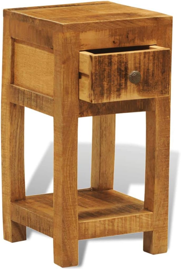 Solid Mango Wood 1 Drawer Side Table X990