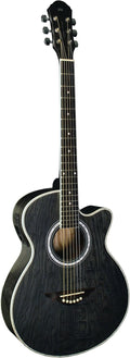Transparent Black Acoustic Electric Guitar D808