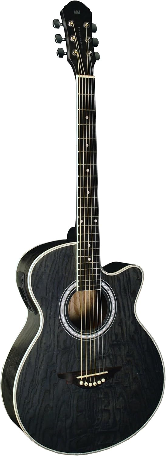 Transparent Black Acoustic Electric Guitar D808