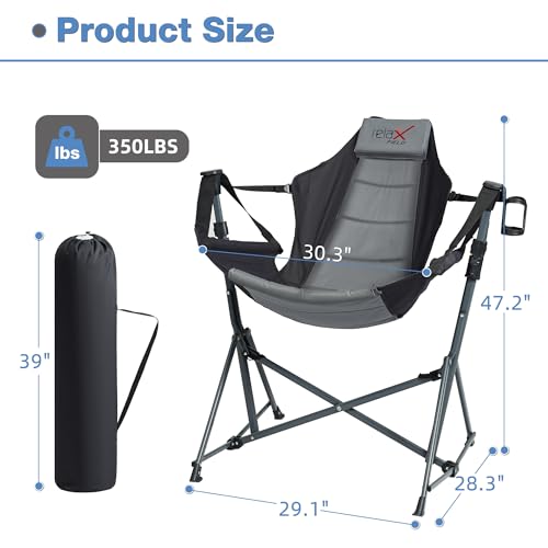 Black Folding Hammock Camping Chair with Cup Holder P5839