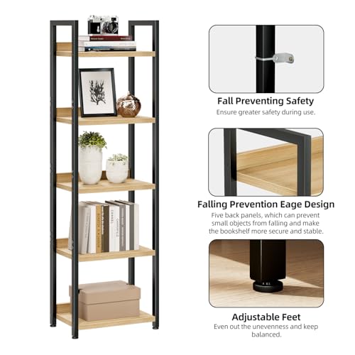 5 Tier Black Bookshelf I82173
