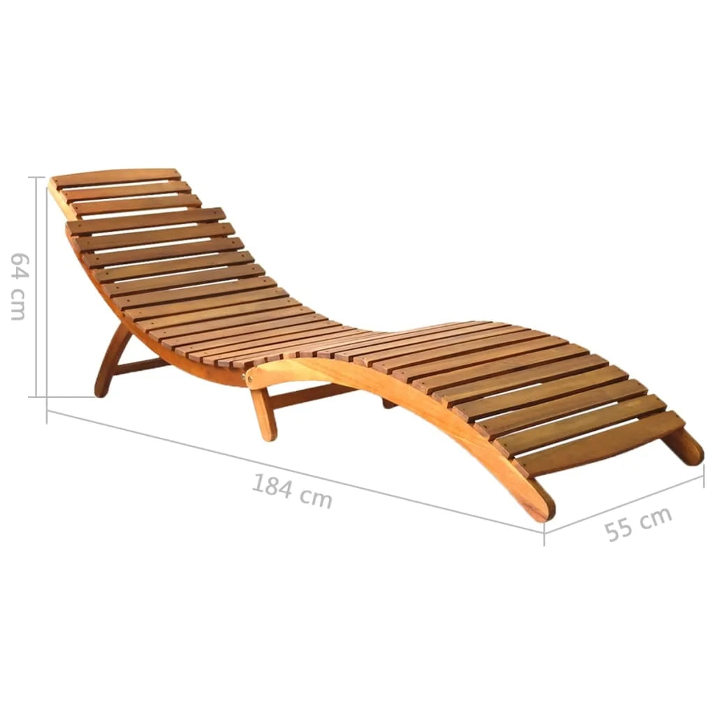 Folding Wooden Chaise Lounge Chair P605