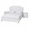 White Faux Leather Full Size Bedroom Set Y889649