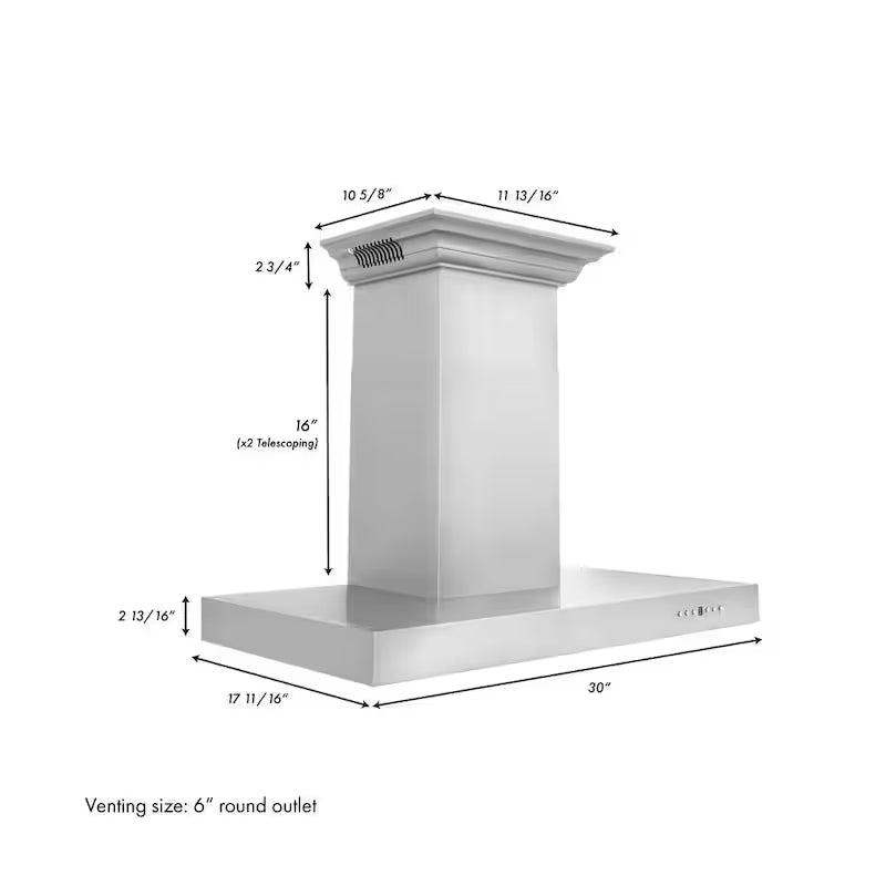30 in. 400 CFM Stainless Steel Wall Mount Range Hood W729032