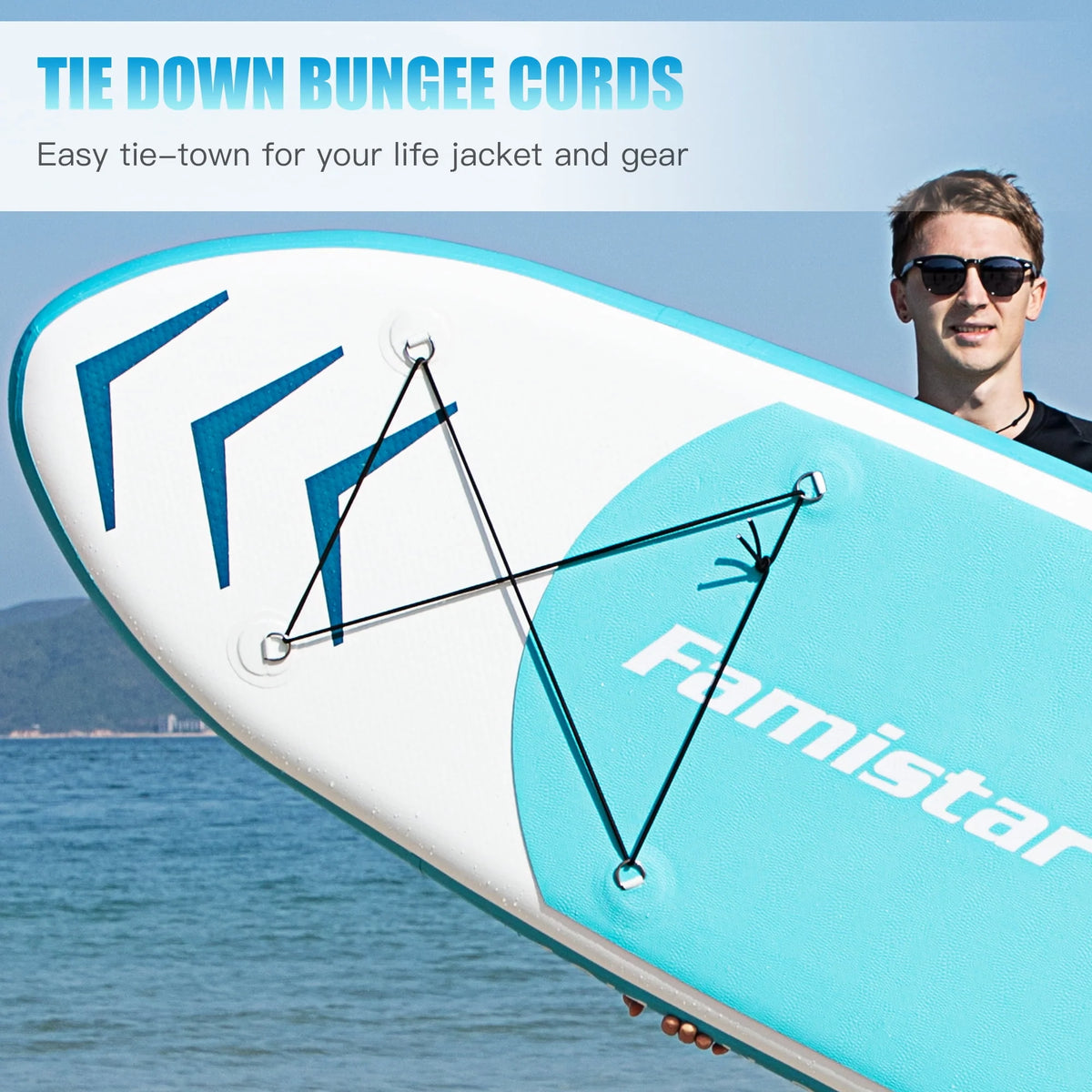 Inflatable Stand Up Paddle Board with 3 Fins, Adjustable Paddle, Pump & Carrying Backpack M341