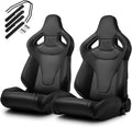 Black PVC Racing Seats with Slider Q667542