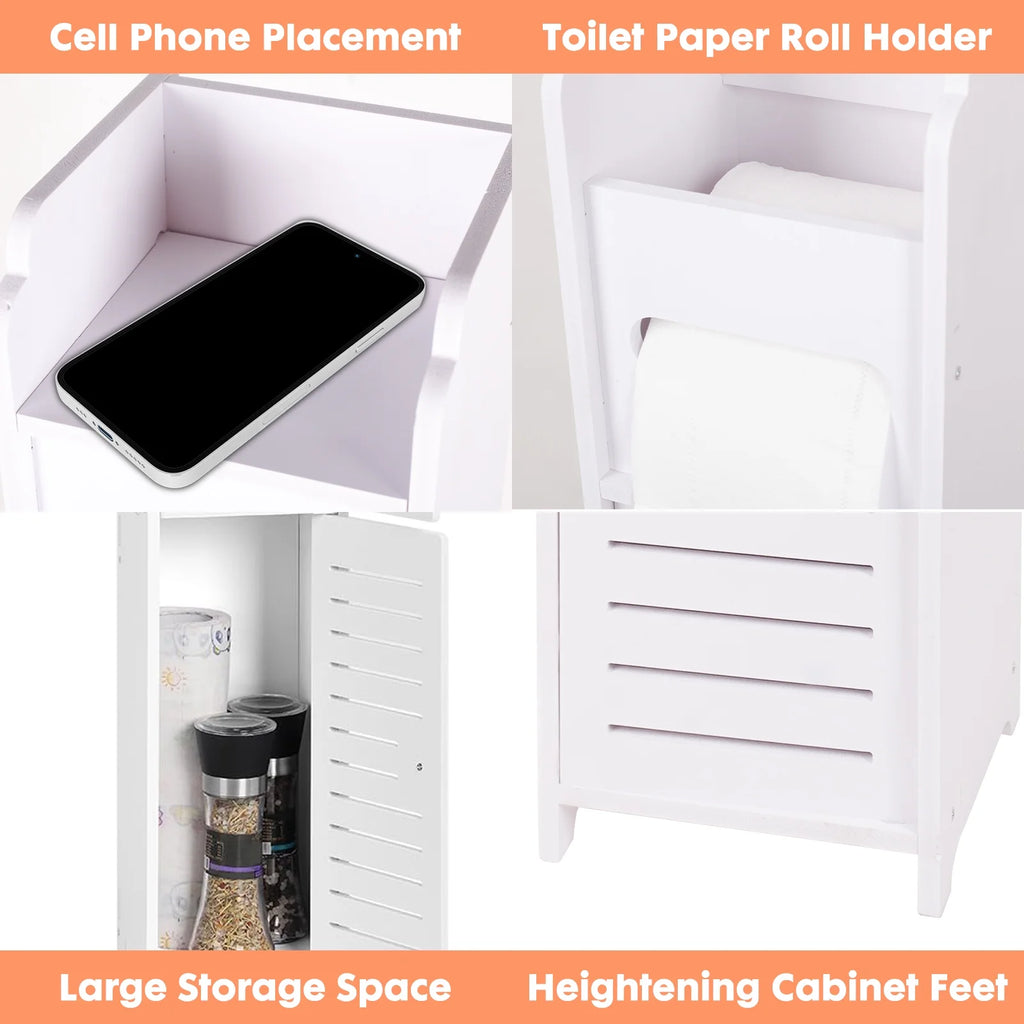 White Freestanding Bathroom Storage Shelf V60678