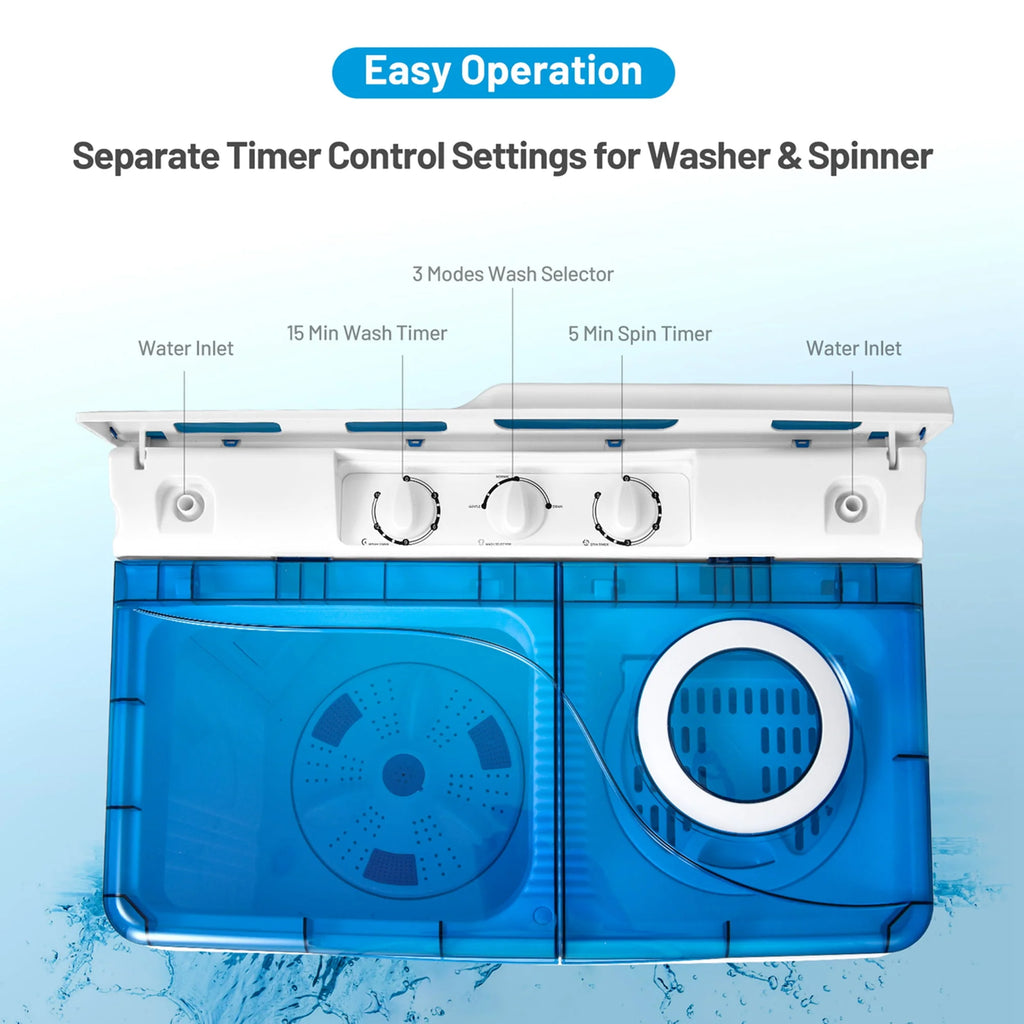 Portable Semi-automatic Washing Machine Blue Y80404