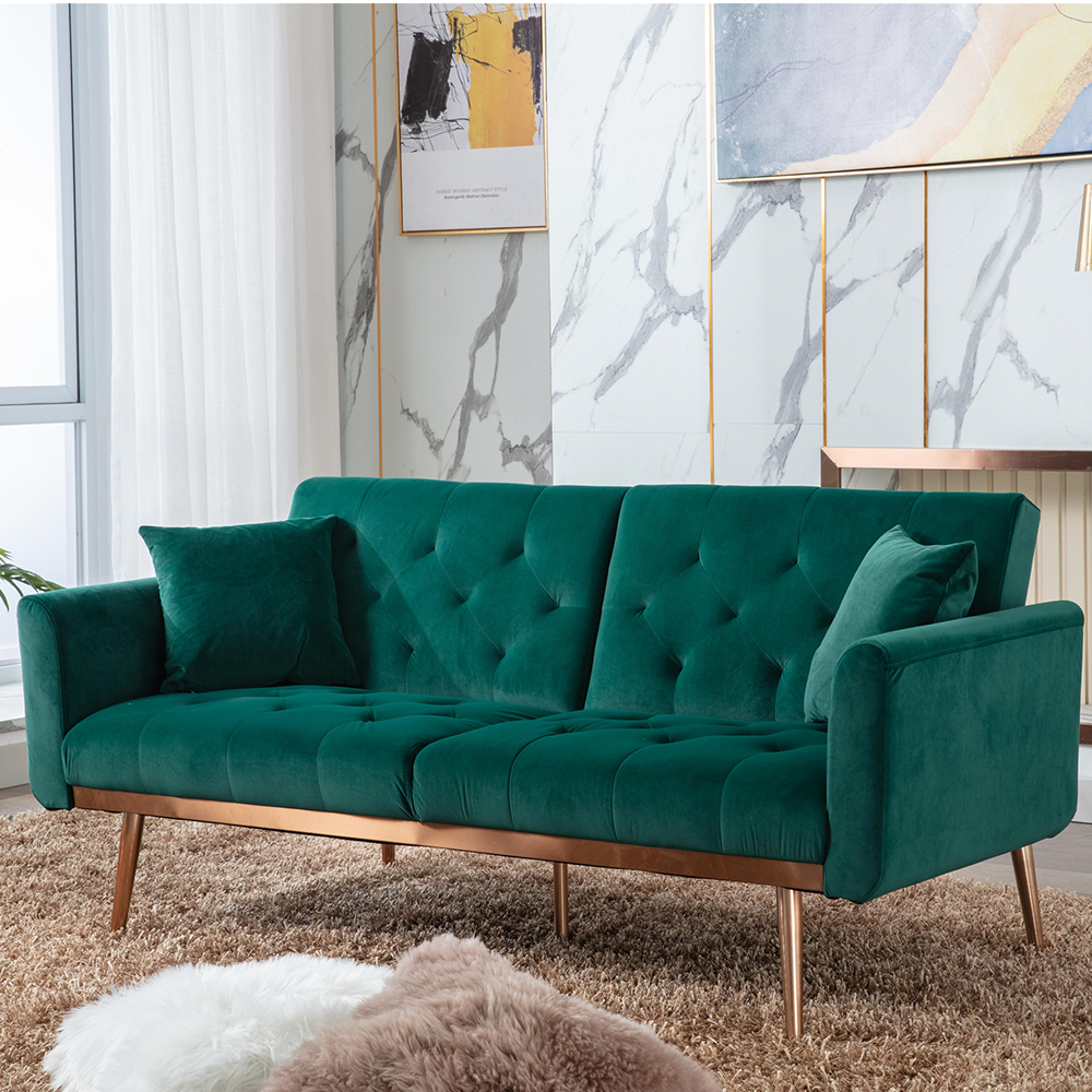Green Button Tufted Loveseat Sofa D22200