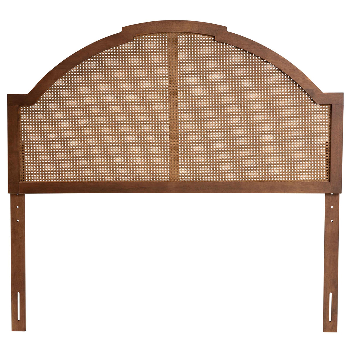 Ash Walnut Finished Wood King Size Headboard with Rattan Y2136