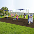 Metal Swing Set with Slide and Saucer Swing V383