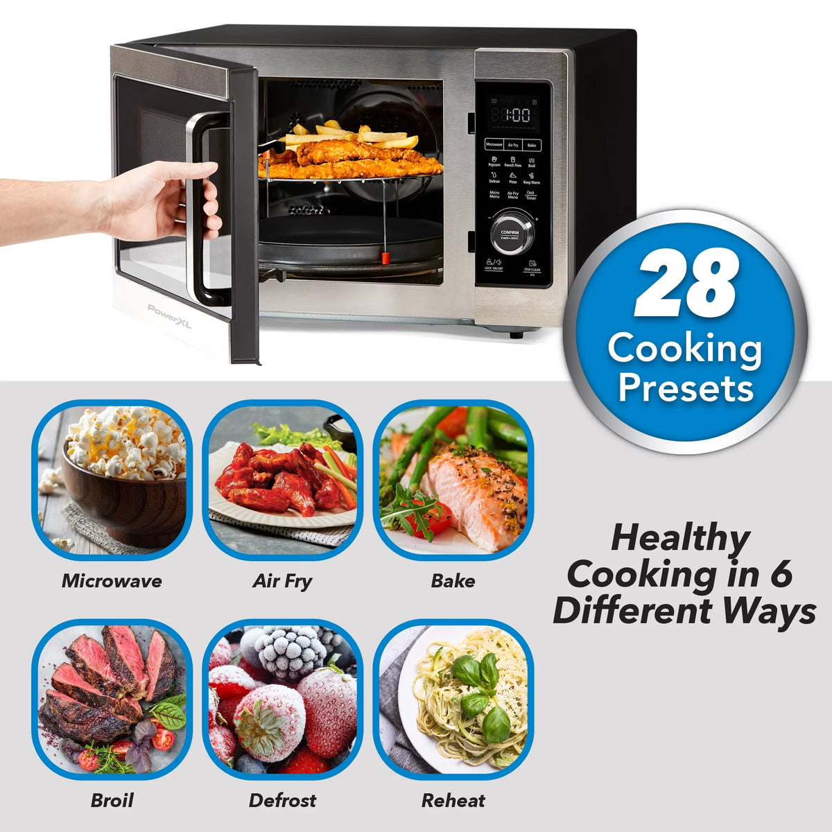 Stainless Steel Black Microwave Air Fryer D76754