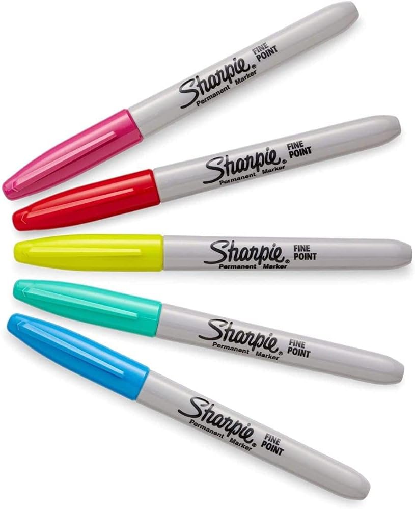 Fine Point Permanent Markers, Assorted, 5/Count, 3 Pack Pack of 2 T545