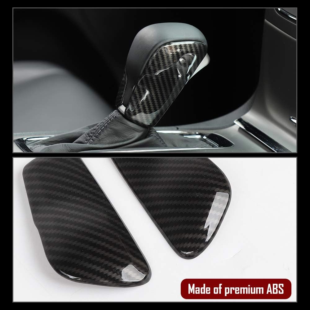 Carbon Fiber Grain Gear Shift Knob Trim 2 Pack J108