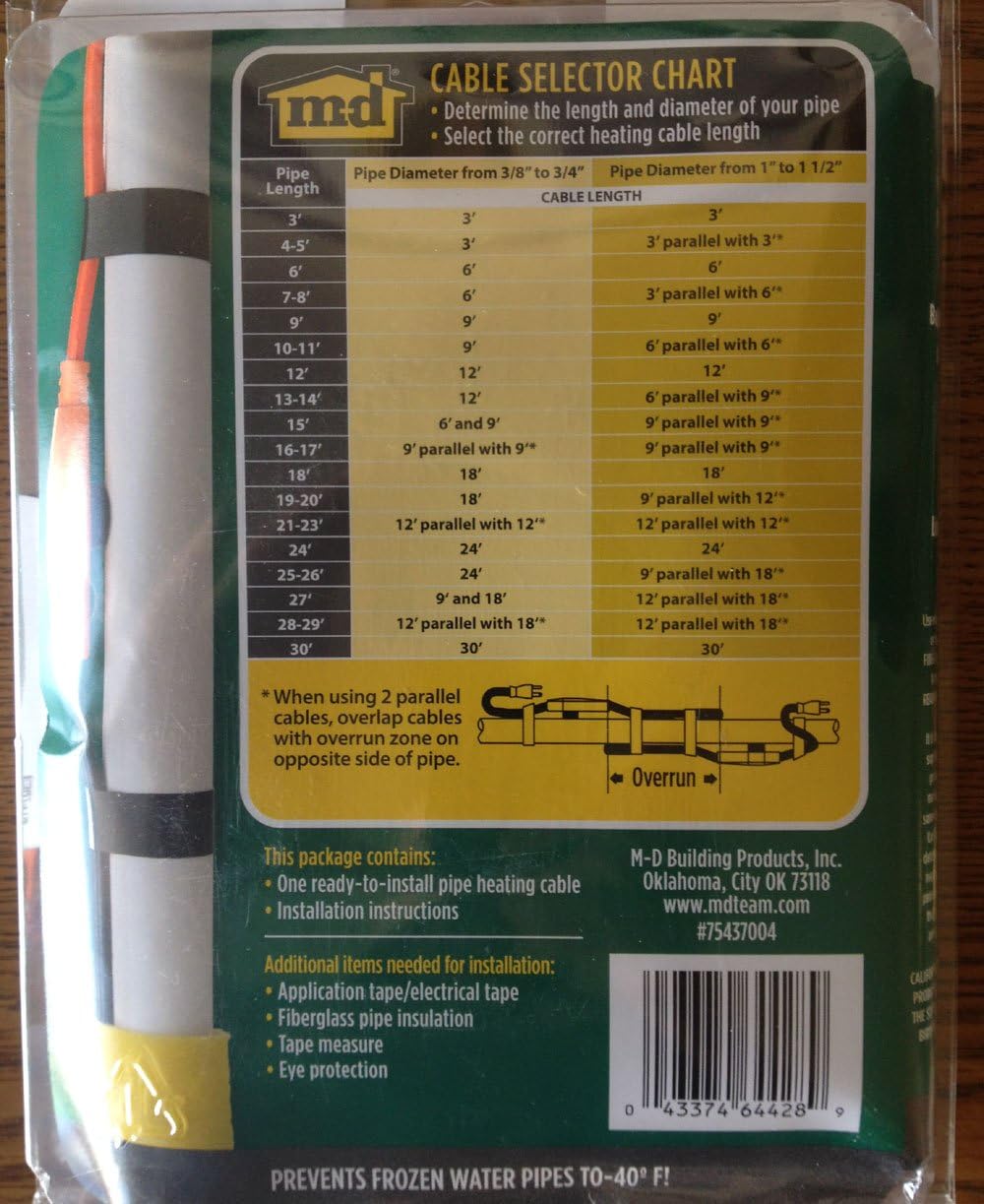 18 Ft Pipe Heating Cable with Thermostat Y92053