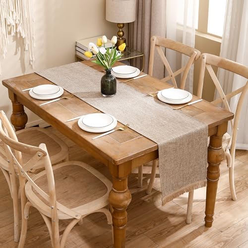 Boho Fringe 12x120 Inch Linen Table Runner A336