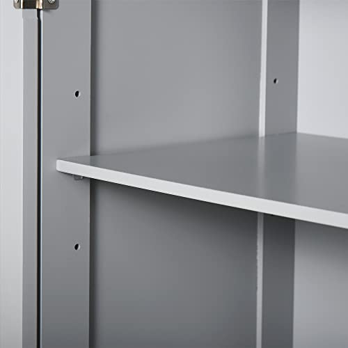 Grey Wooden Bathroom Floor Cabinet with 2 Doors and 2 Drawers N967