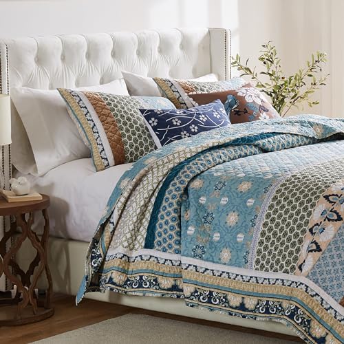 3-Piece Full/Queen Blue Quilted Bedding Set B911780