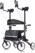 Upright Walker with Seat and Padded Armrests (Carbon Fiber Black) M15164