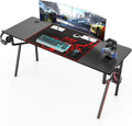 55'' Black Carbon Fiber Gaming Desk with Mouse Pad Y76058