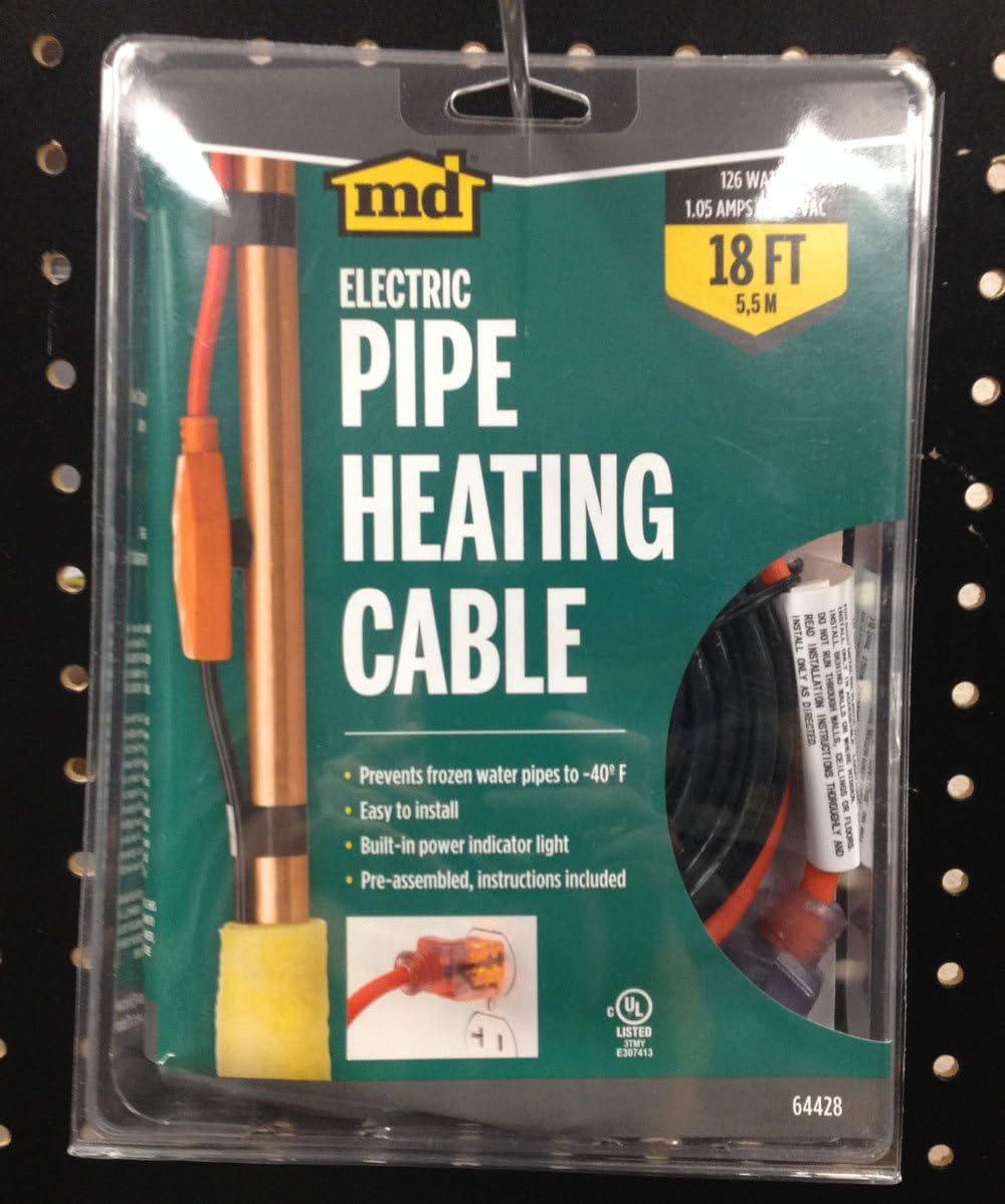 18 Ft Pipe Heating Cable with Thermostat Y92053