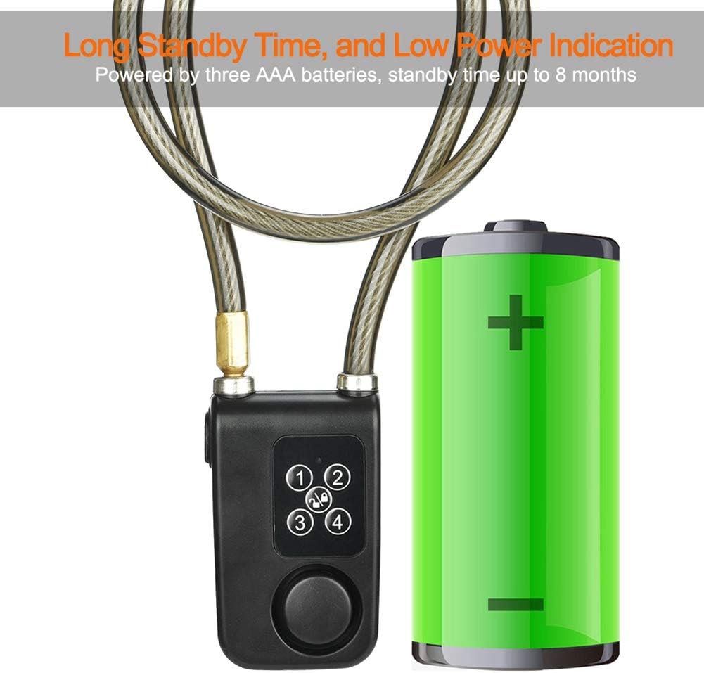 Anti-Theft Wireless Remote Control Alarm Bike Lock 4-Digit Password IP55 Waterproof Y9827