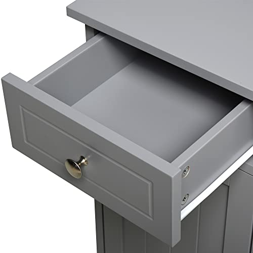 Grey Wooden Bathroom Floor Cabinet with 2 Doors and 2 Drawers N967