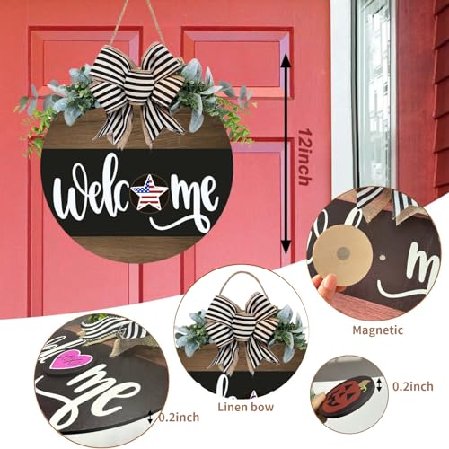 Black Wooden Welcome Sign I662