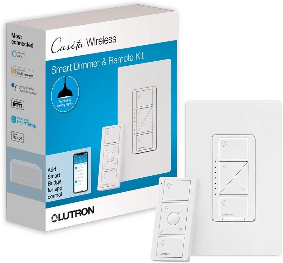 White Smart Lighting Dimmer Switch and Remote Kit K657369