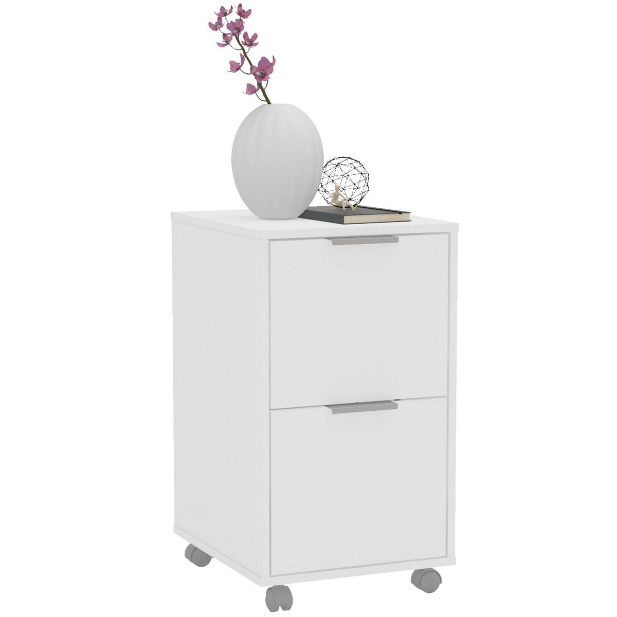 White 2 Drawer File Cabinet W649