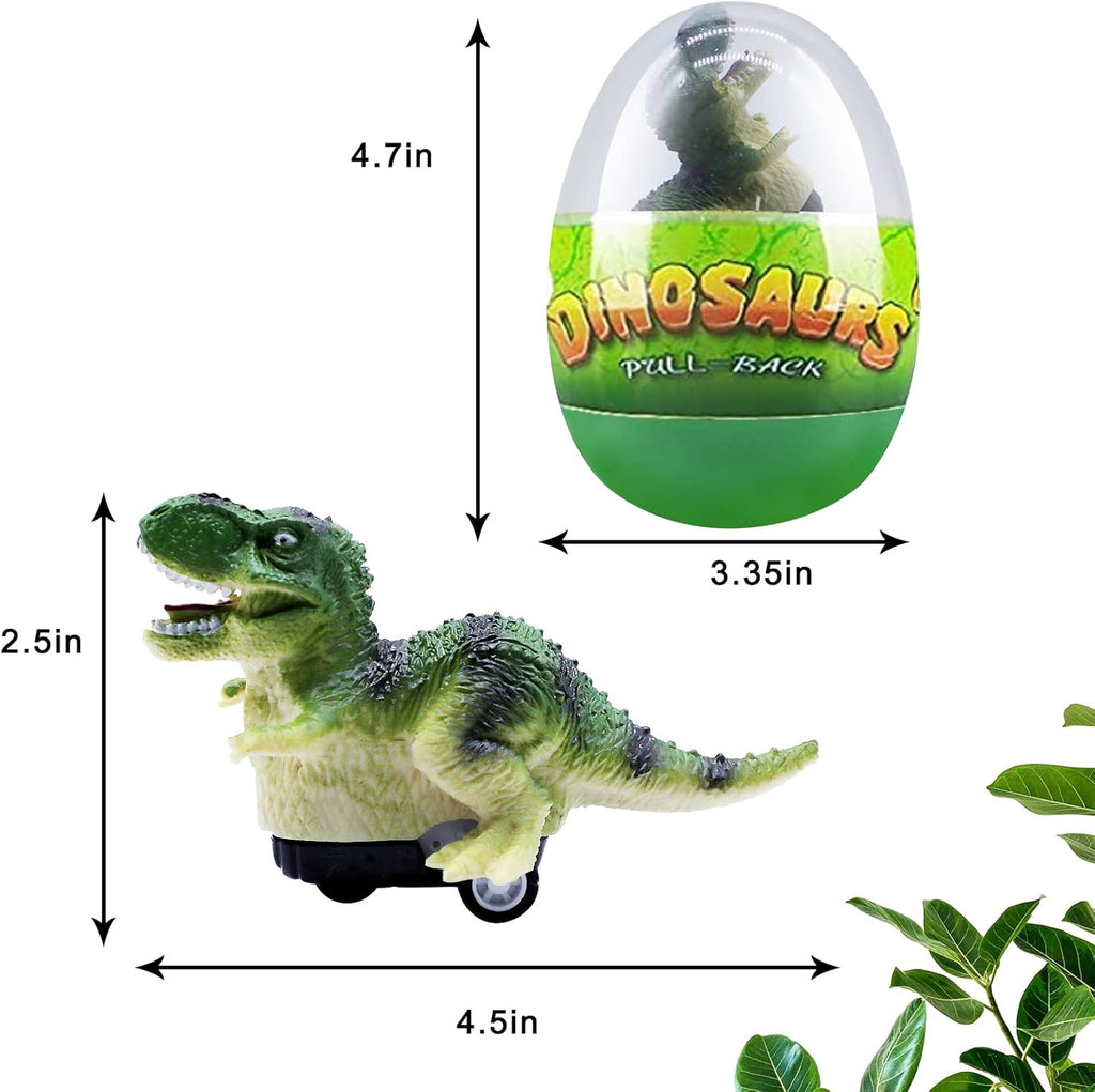 4 Pack Jumbo Prefilled Easter Eggs with Dinosaur Pull Back Cars G997