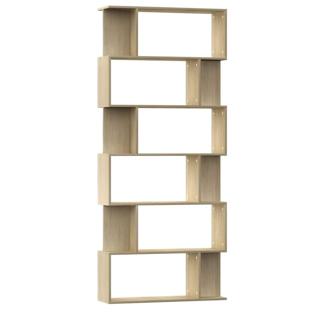 White and Sonoma Oak Chipboard Book Cabinet Room Divider B2992