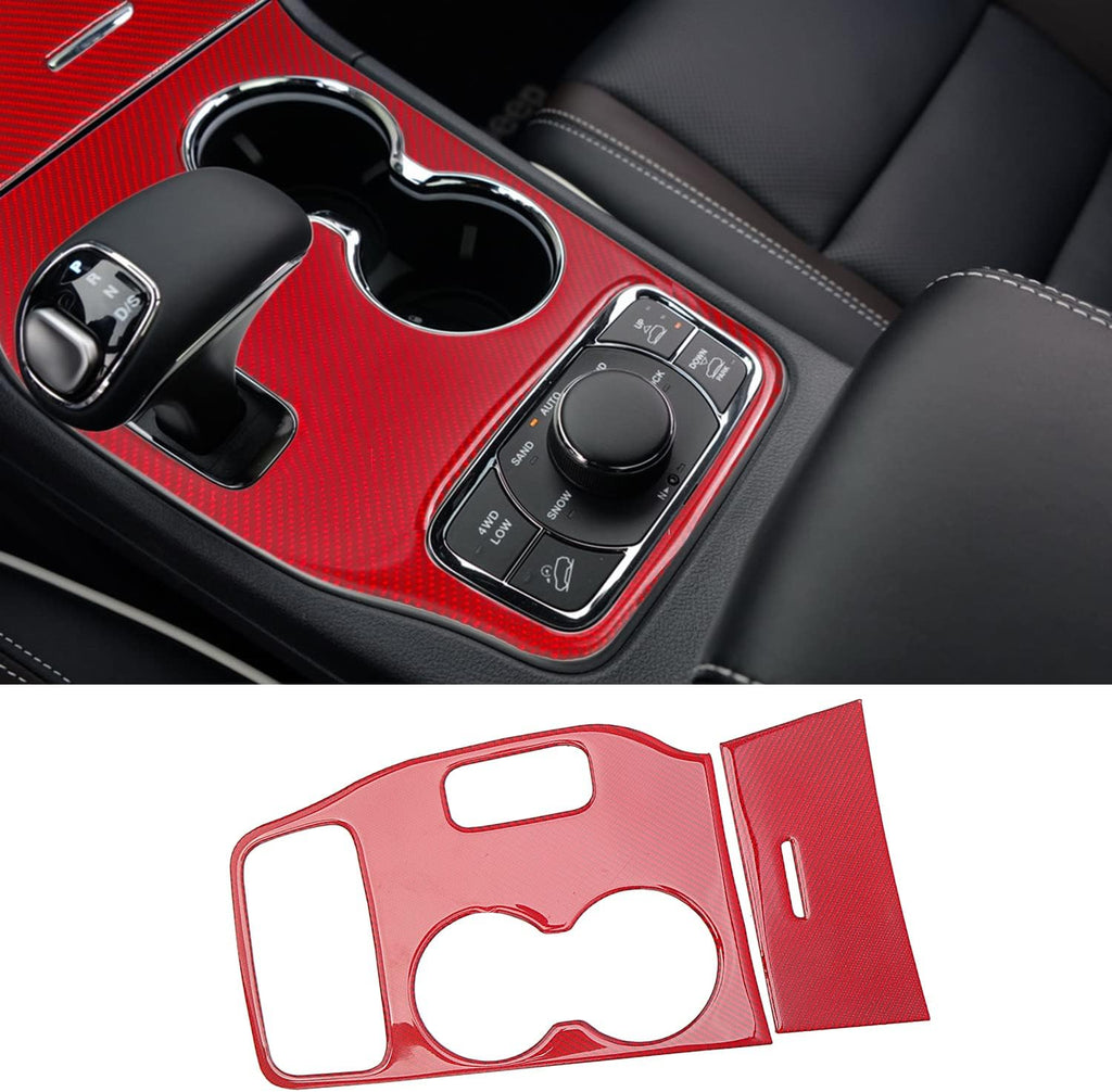 Real Carbon Fiber Black Cup Holder Center Console Trim S519267
