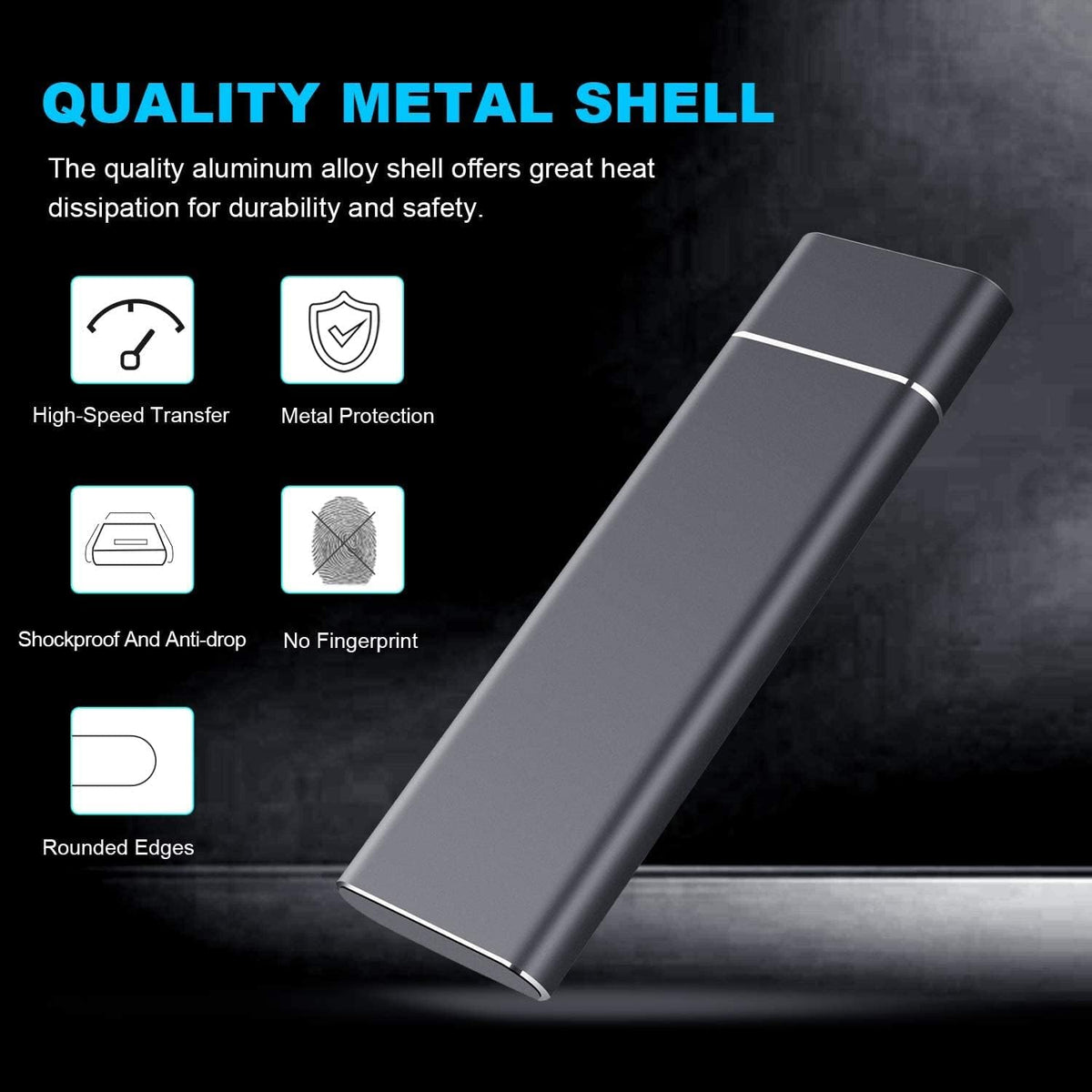 Black 2TB Portable External SSD C8648