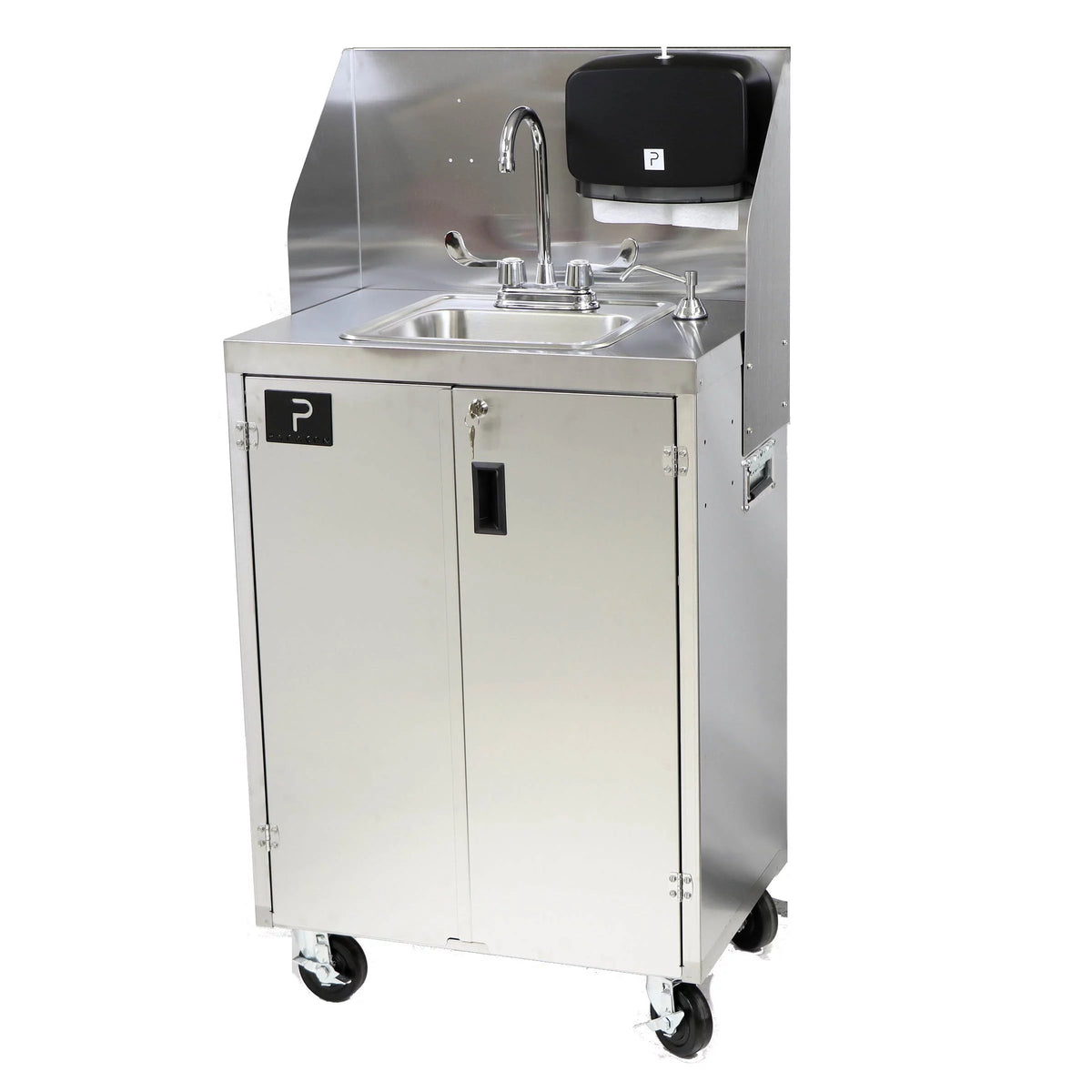 Electric Portable Sink with Hot Water Heater and Pump - Movable Steel Hand Washing Sink I85690