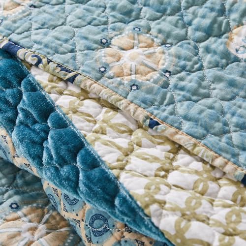 3-Piece Full/Queen Blue Quilted Bedding Set B911780