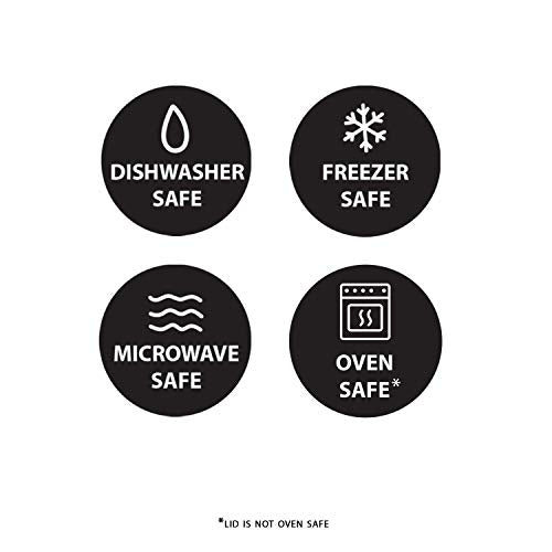 5-Pack Two Compartments Glass Storage Containers with Locking Lids, 27 oz. P3030